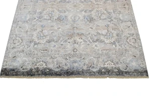 Multicolored Bamboo Silk 8X10 Distressed Modern Rug