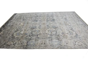 Multicolored Bamboo Silk 8X10 Distressed Modern Rug