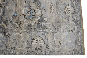 Multicolored Bamboo Silk 8X10 Distressed Modern Rug