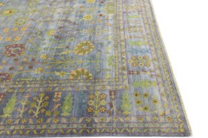 Gray Floral 12X16 Osh Chobi Oriental Rug