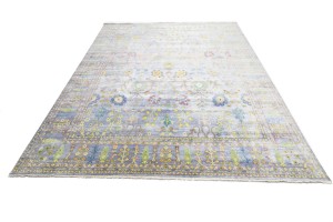 Gray Floral 12X16 Osh Chobi Oriental Rug