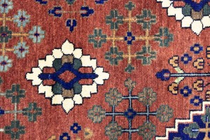 Rust & Navy Tribal 9X12 Indo-Joshaghan Oriental Rug