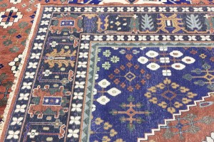 Rust & Navy Tribal 10X14 Indo-Joshaghan Oriental Rug