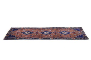 Rust & Navy Tribal 3X8 Indo-Joshaghan Oriental Runner Rug