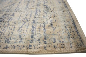 Blue-gray Distressed Floral Modern 9X12 Hand-Loomed Rug