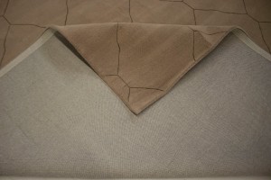 Beige Modern Geometric 9X9 Hand-Tufted Square Rug