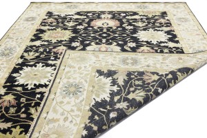 Black Floral Osh Chobi 9X12 Peshawar Oriental Rug