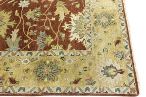 Rust Floral Osh Chobi 9X12 Peshawar Oriental Rug