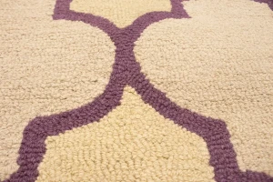 Cream & Purple Trellis 5X8 Hand-Tufted Modern Rug
