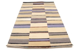 Multicolored Stripes 5X8 Hand-Tufted Modern Rug