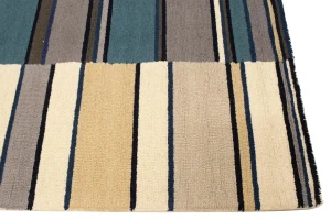 Multicolored Stripes 5X8 Hand-Tufted Modern Rug