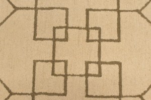 Cream & Brown Geometric 5X8 Hand-Tufted Modern Rug
