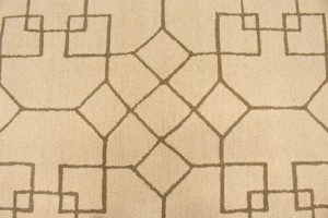 Cream & Brown Geometric 5X8 Hand-Tufted Modern Rug