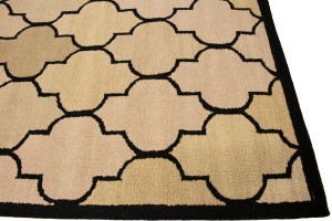 Cream & Black Trellis 5X8 Hand-Tufted Modern Rug