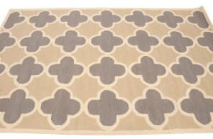 Beige Taupe Cream Trellis 5X8 Hand-Tufted Modern Rug