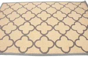 Cream & Taupe Trellis 5X8 Hand-Tufted Modern Rug