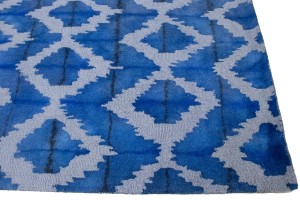 Blue Abstract 5X8 Hand-Tufted Modern Rug