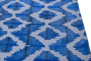 Blue Abstract 5X8 Hand-Tufted Modern Rug