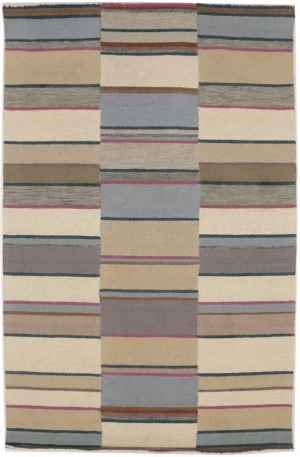 Multicolored Stripes 5X8 Hand-Tufted Modern Rug
