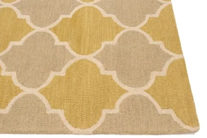 Beige & Gold Trellis 5X8 Hand-Tufted Modern Rug
