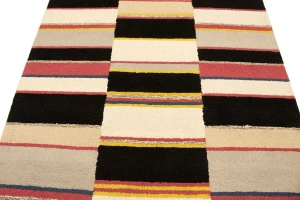 Multicolored Stripes 5X8 Hand-Tufted Modern Rug