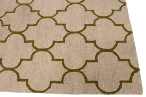 Beige & Brown Trellis 5X8 Hand-Tufted Modern Rug