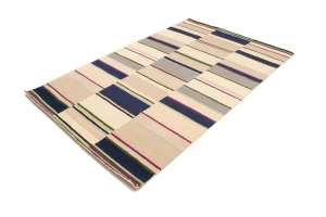 Multicolored Stripes 5X8 Hand-Tufted Modern Rug