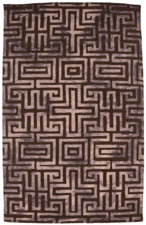 Brown Floral 5X8 Hand-Tufted Modern Rug