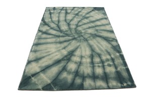 Hunter Green Tie-Dye 5X8 Hand-Tufted Modern Rug