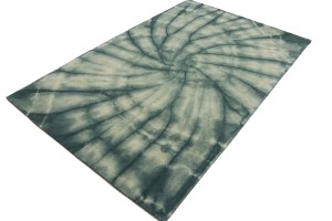 Hunter Green Tie-Dye 5X8 Hand-Tufted Modern Rug