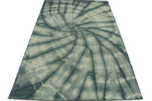 Hunter Green Tie-Dye 5X8 Hand-Tufted Modern Rug