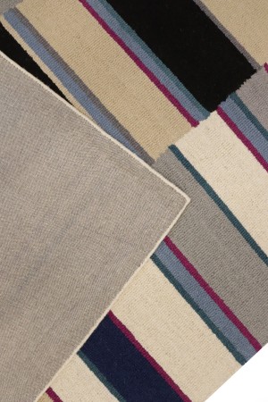 Multicolored Stripes 5X8 Hand-Tufted Modern Rug