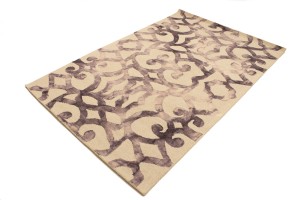 Dark Purple Abstract 5X8 Hand-Tufted Modern Rug