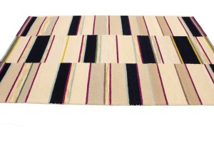 Multicolored Abstract 5X8 Hand-Tufted Modern Rug