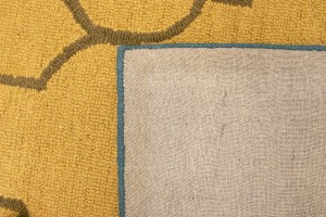 Blue-gray Gold Trellis 5X8 Hand-Tufted Modern Rug
