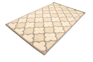 Cream Beige Trellis 5X8 Hand-Tufted Modern Rug