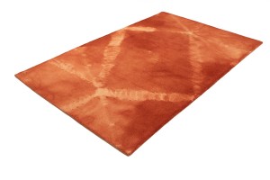 Coral Red Tie-Dye 5X8 Hand-Tufted Modern Rug