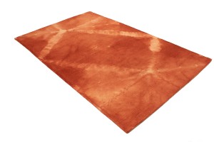 Coral Red Tie-Dye 5X8 Hand-Tufted Modern Rug