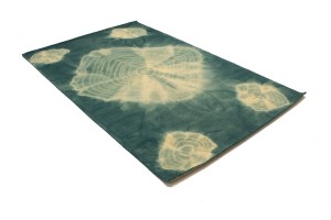 Teal Tie-Dye 5X8 Hand-Tufted Modern Rug