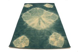 Teal Tie-Dye 5X8 Hand-Tufted Modern Rug