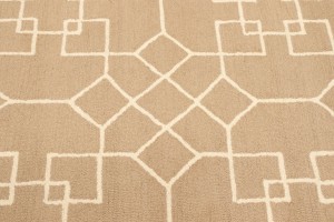 Khaki Geometric 5X8 Hand-Tufted Modern Rug