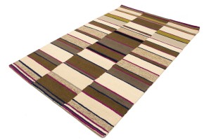 Beige & Fuchsia Trellis 5X8 Hand-Tufted Modern Rug