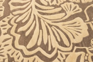 Brown & Cream Floral 5X8 Hand-Tufted Modern Rug