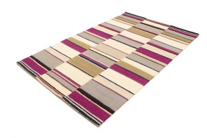 Multicolored Stripes 5X8 Hand-Tufted Modern Rug