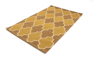 Gold & Brown Trellis 5X8 Hand-Tufted Modern Rug