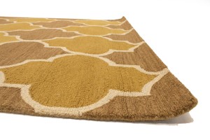 Gold & Brown Trellis 5X8 Hand-Tufted Modern Rug