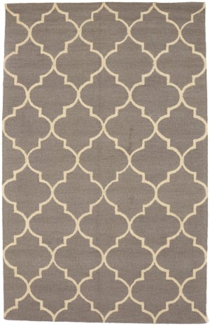 Taupe Trellis 5X8 Hand-Tufted Modern Rug