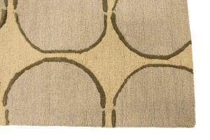 Beige Geometric 5X8 Hand-Tufted Modern Rug