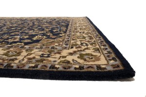 Dark Navy Floral 5X8 Hand-Tufted Modern Rug