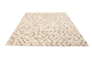 Silver Cowhide 8X10 Modern Leather Rug